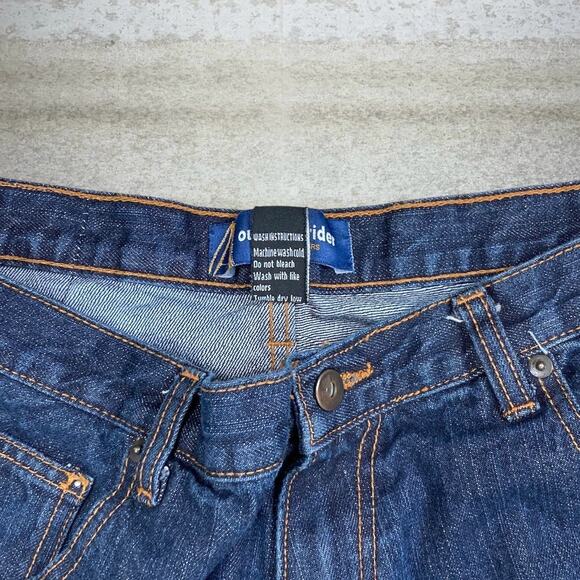 Vintage Skater Wide Leg Jean Shorts Outback Rider Dark Wash Baggy 14" Inseam Y2K - Picture 5 of 7